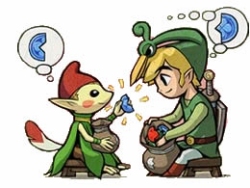 [Link and the Forest Minish prepare to Fuse Kinstones]